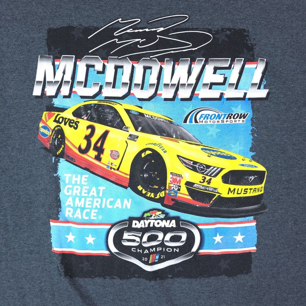 Michael McDowell NASCAR #34 Mens 3XL Daytona 500 Champion 2021 T Shirt